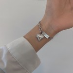 Love retro bracelet female ins niche design Korean style peach heart simple personality student trendy letter bracelet