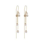 New Cherry Ear Line High-end Fairy Tassel Long Earrings Korean Style Temperament Internet Celebrity Versatile Pearl Earrings for Women